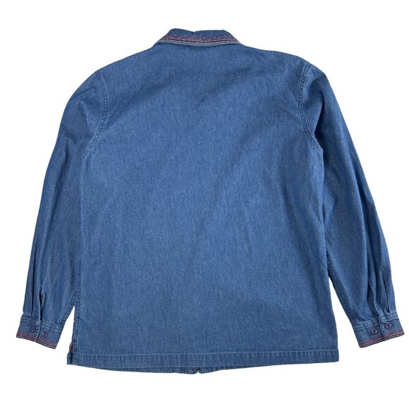 Northern Reflection Chambray Shacket Embroidered Women's Medium - Picture 4 of 12